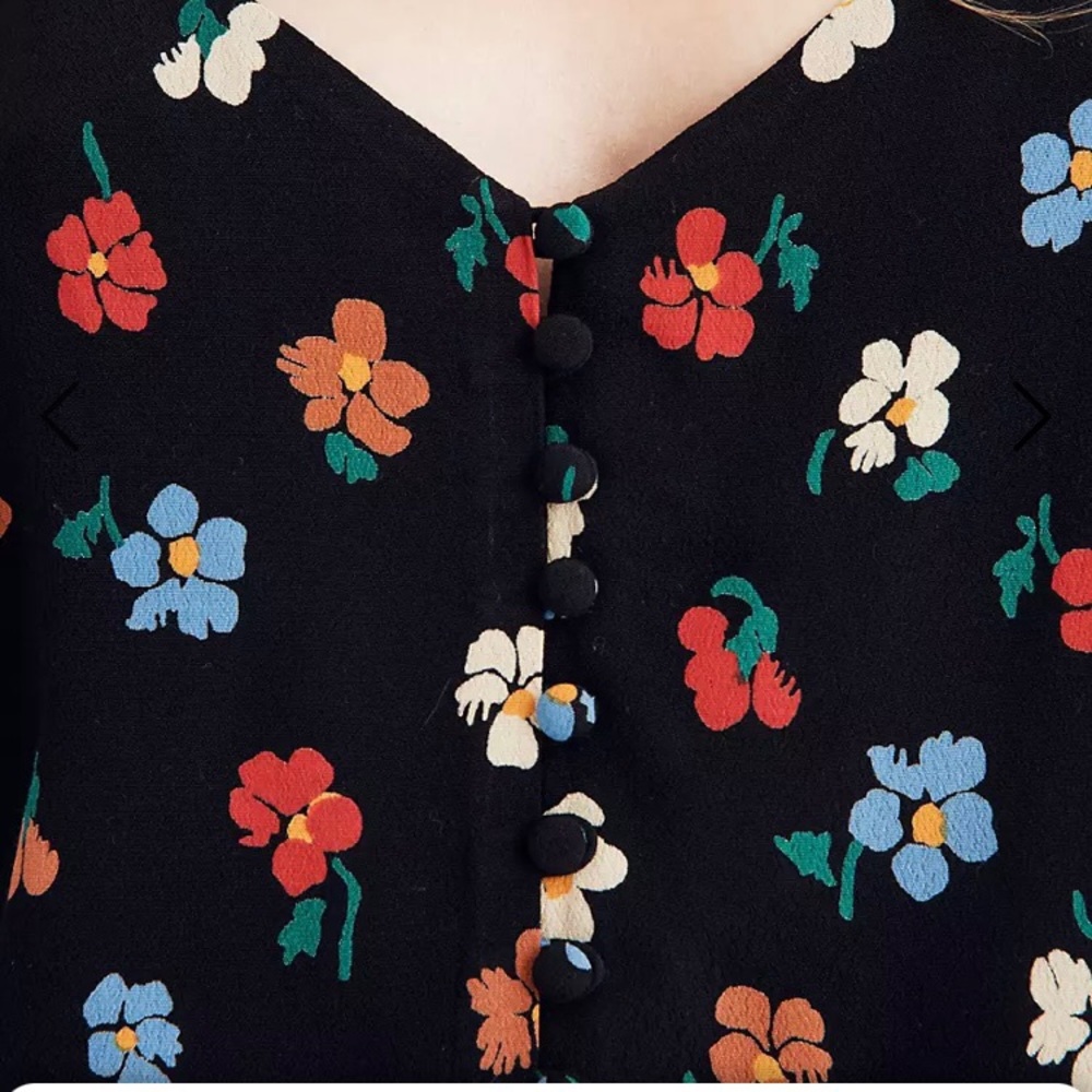 Madewell Size 8 Pressed Flower Button Down Cami Top - Picture 7 of 8